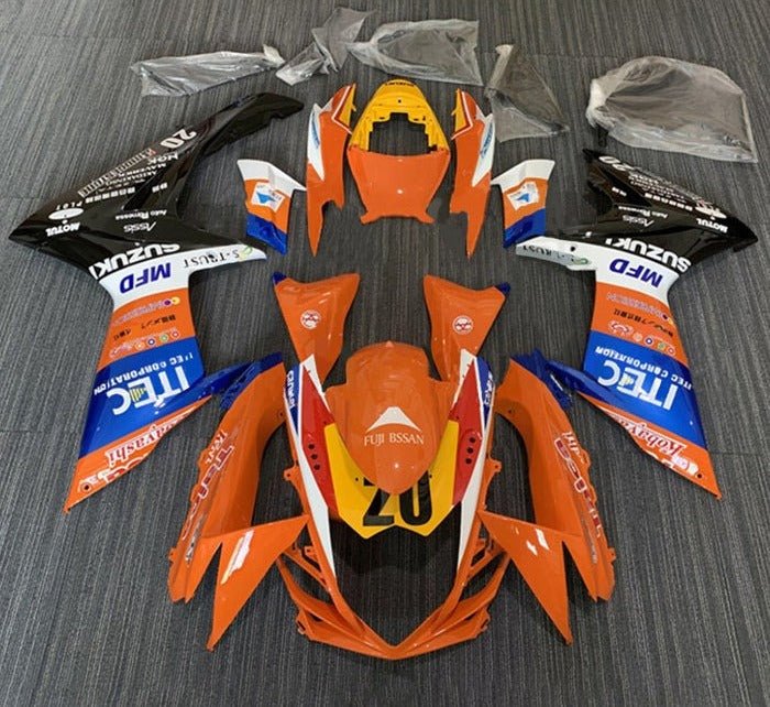 Suzuki GSXR750 Fairings (2011-2024) Orange, Blue at KingsMotorcycleFairings.com