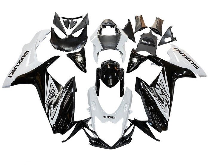 Suzuki GSXR 750 Fairings (2011-2024) White, Black, Gray at KingsMotorcycleFairings.com