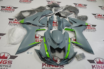 Suzuki GSXR750 Fairings (2025-2026) Matte Blue Gray, Lime Green at KingsMotorcycleFairings.com