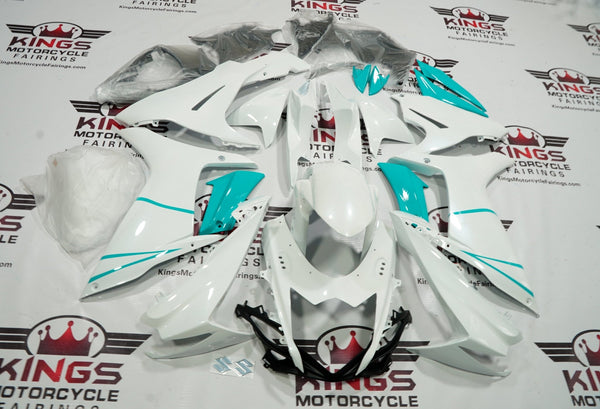 Suzuki GSXR750 Fairings (2025-2026) White, Mint Green at KingsMotorcycleFairings.com