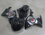 Suzuki GSXR 750 Race Fairings (2006-2007) Black, Silver, Red Star at KingsMotorcycleFairings.com
