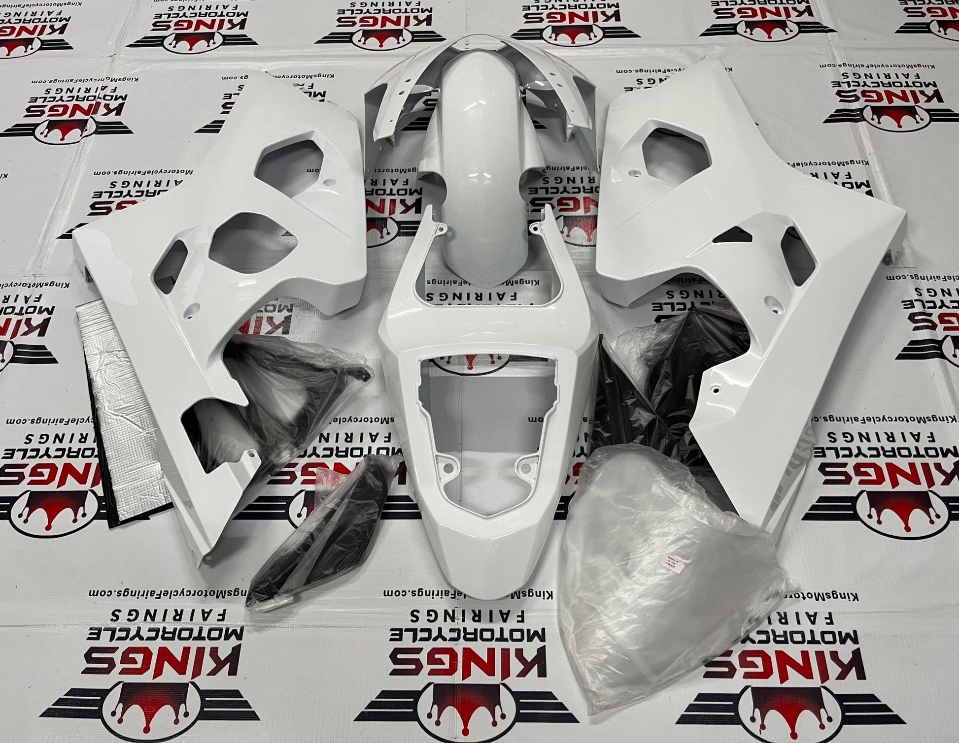 Suzuki GSX-R750 Fairings (2004-2005) All White Fairings at KingsMotorcycleFairings.com 