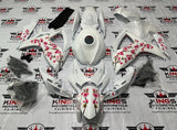 Suzuki GSXR750 (2006-2007) Matte White Cherry Blossom Fairings at KingsMotorcycleFairings.com