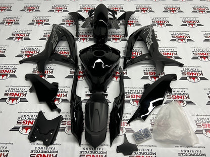 Suzuki GSXR600 (2008-2010) Black, Matte Black & Silver Tribal Fairings at KingsMotorcycleFairings.com