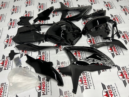Suzuki GSXR600 (2008-2010) Black, Matte Black & Silver Tribal Fairings at KingsMotorcycleFairings.com