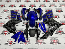 Suzuki GSXR750 (2011-2023) Blue, Black & Silver Spider Web Fairings at KingsMotorcycleFairings.com