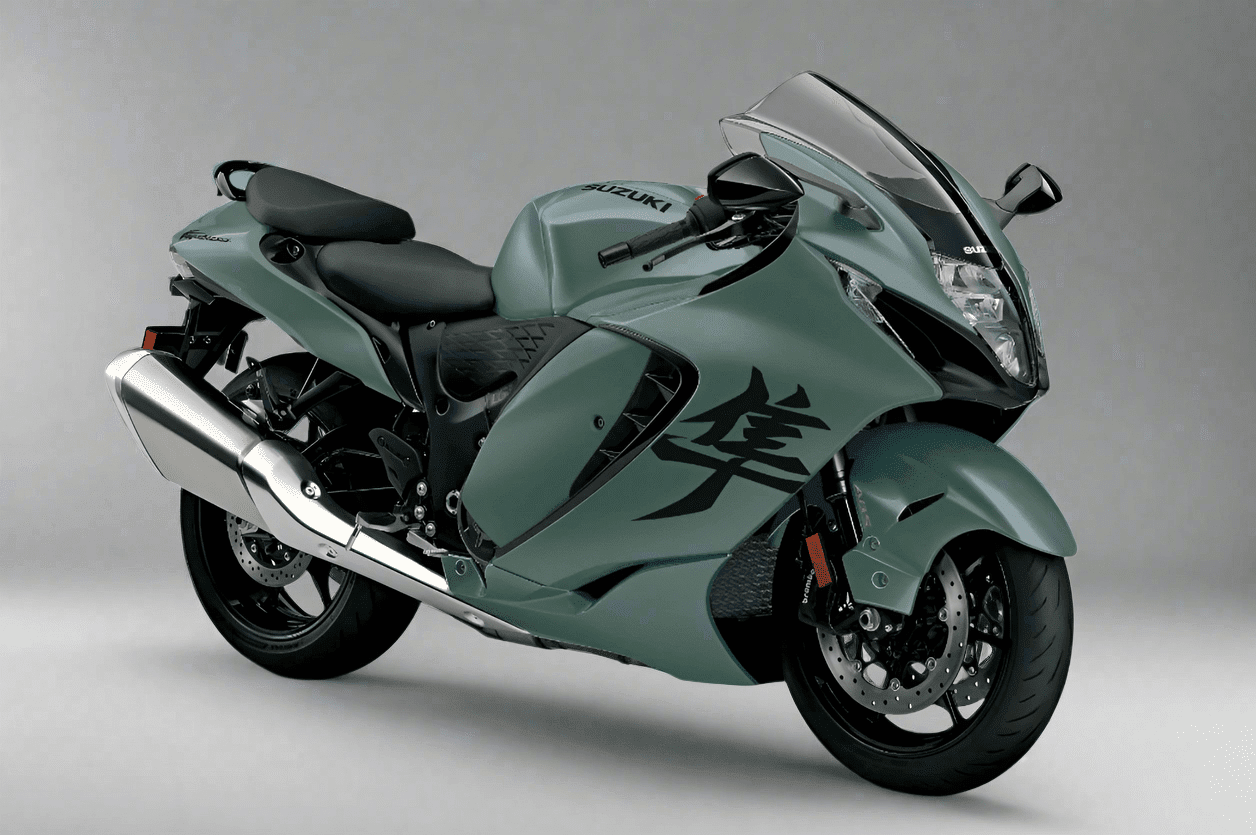 Suzuki Hayabusa Fairing Kit (2021-2025) Flat Green, Black from KingsMotorcycleFairings.com