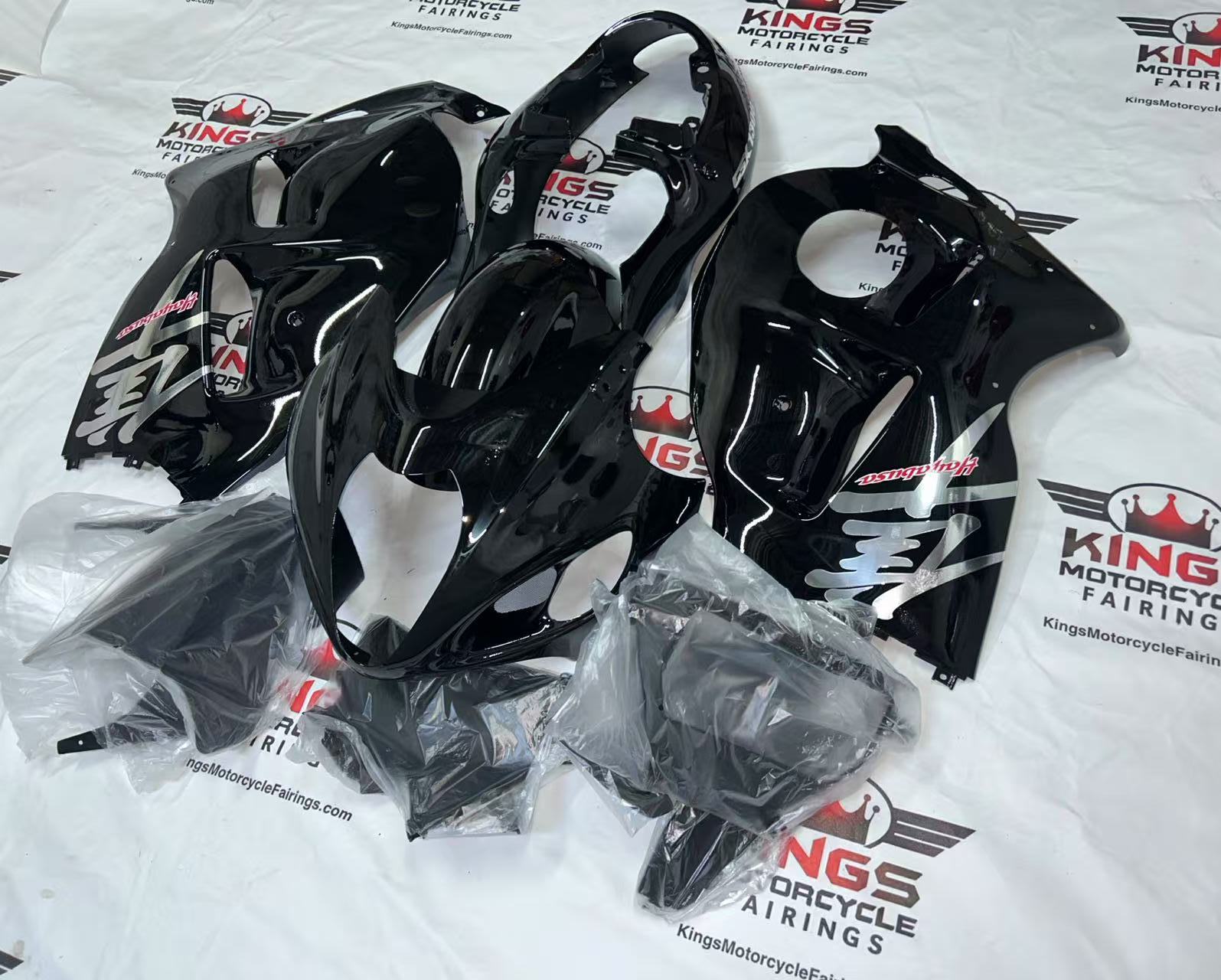 Suzuki Hayabusa Fairings (1999-2007) Black, Chrome, Red at KingsMotorcycleFairings.com