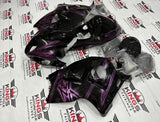 Suzuki Hayabusa Fairings (1999-2007) Black, Pink Spray by KingsMotorcycleFairings.com