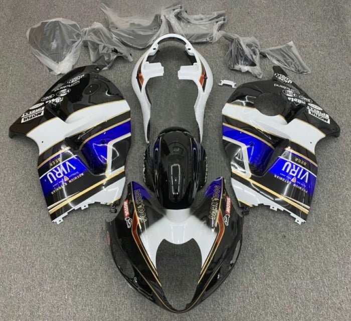 Suzuki Hayabusa Fairings (1999-2007) Black, White, Blue Viru at KingsMotorcycleFairings.com