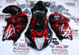 Suzuki Hayabusa Fairings (1999-2007) Candy Red Flames, Black, Silver at KingsMotorcycleFairings.com