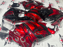 Suzuki Hayabusa Fairing set (1999-2007) Red, Black, Chrome Tribal Flame at KingsMotorcycleFairings.com
