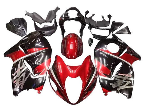 Suzuki Hayabusa Fairings (1999-2007) Dark Red, Black, Chrome at KingsMotorcycleFairings.com.