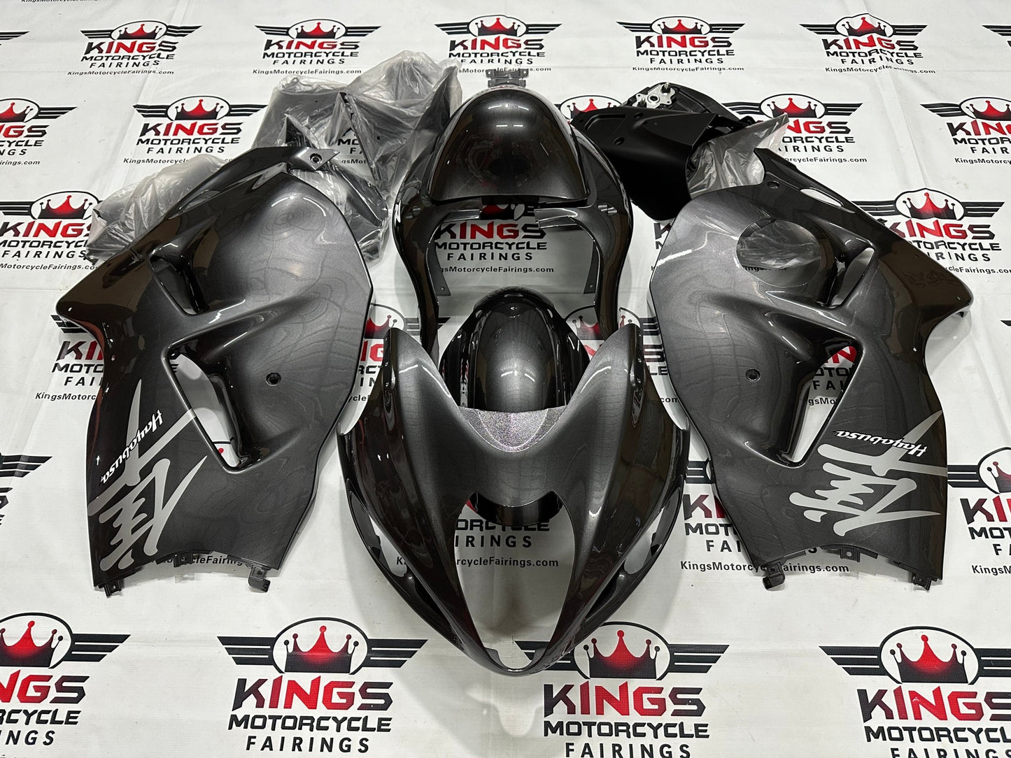 Suzuki Hayabusa Fairings (1999-2007) Gray on Gray from KingsMotorcycleFairings.com