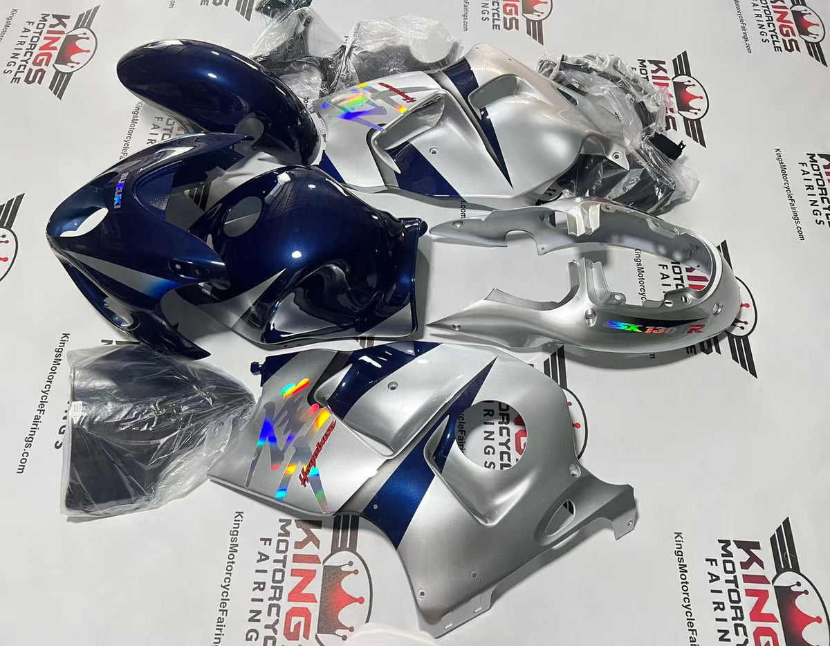 Suzuki Hayabusa Fairings (1999-2007) Navy Blue, Silver at KingsMotorcycleFairings.com