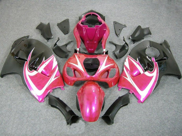 Suzuki Hayabusa Fairings (1999-2007) Pink, White, Black at KingsMotorcycleFairings.com