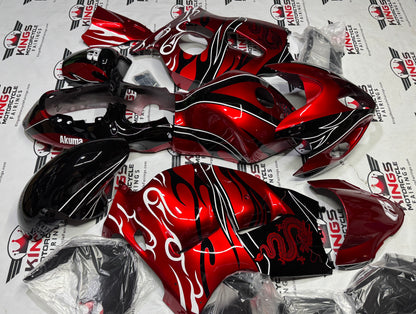 Suzuki Hayabusa Fairings (1999-2007) Red, Black, Tribal, Dragon at KingsMotorcycleFairings.com