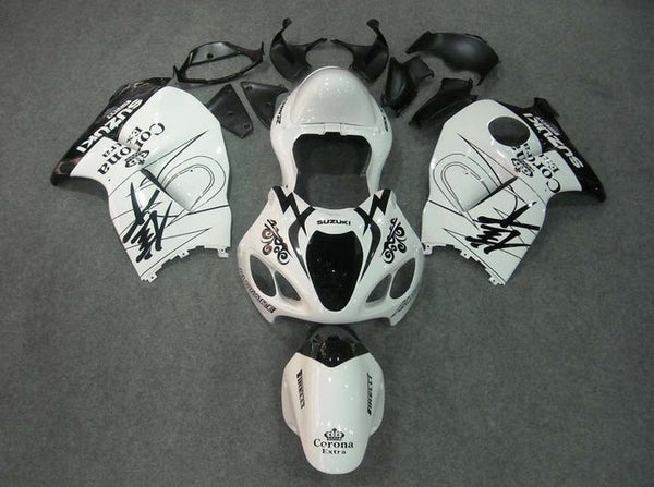 Suzuki Hayabusa Fairings (1999-2007) White, Black, Tribal at KingsMotorcycleFairings.com
