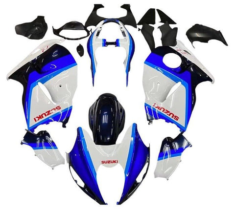 Suzuki Hayabusa Fairings (1999-2007) White, Dual Blue, Black at KingsMotorcycleFairings.com