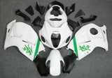 Suzuki Hayabusa Fairings (1999-2007) White, Green Stripe at KingsMotorcycleFairings.com
