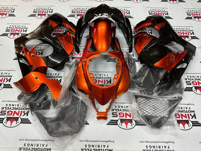 Suzuki Hayabusa Fairings (2008-2020) Black, Candy Orange at KingsMotorcycleFairings.com