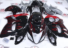 Suzuki Hayabusa Fairings (2008-2020) Black, Red Fire at KinsMotorcycleFairings.com