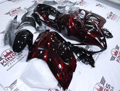 Suzuki Hayabusa Fairings (2008-2020) Black, Red Glow at KingsMotorcycleFairings.com