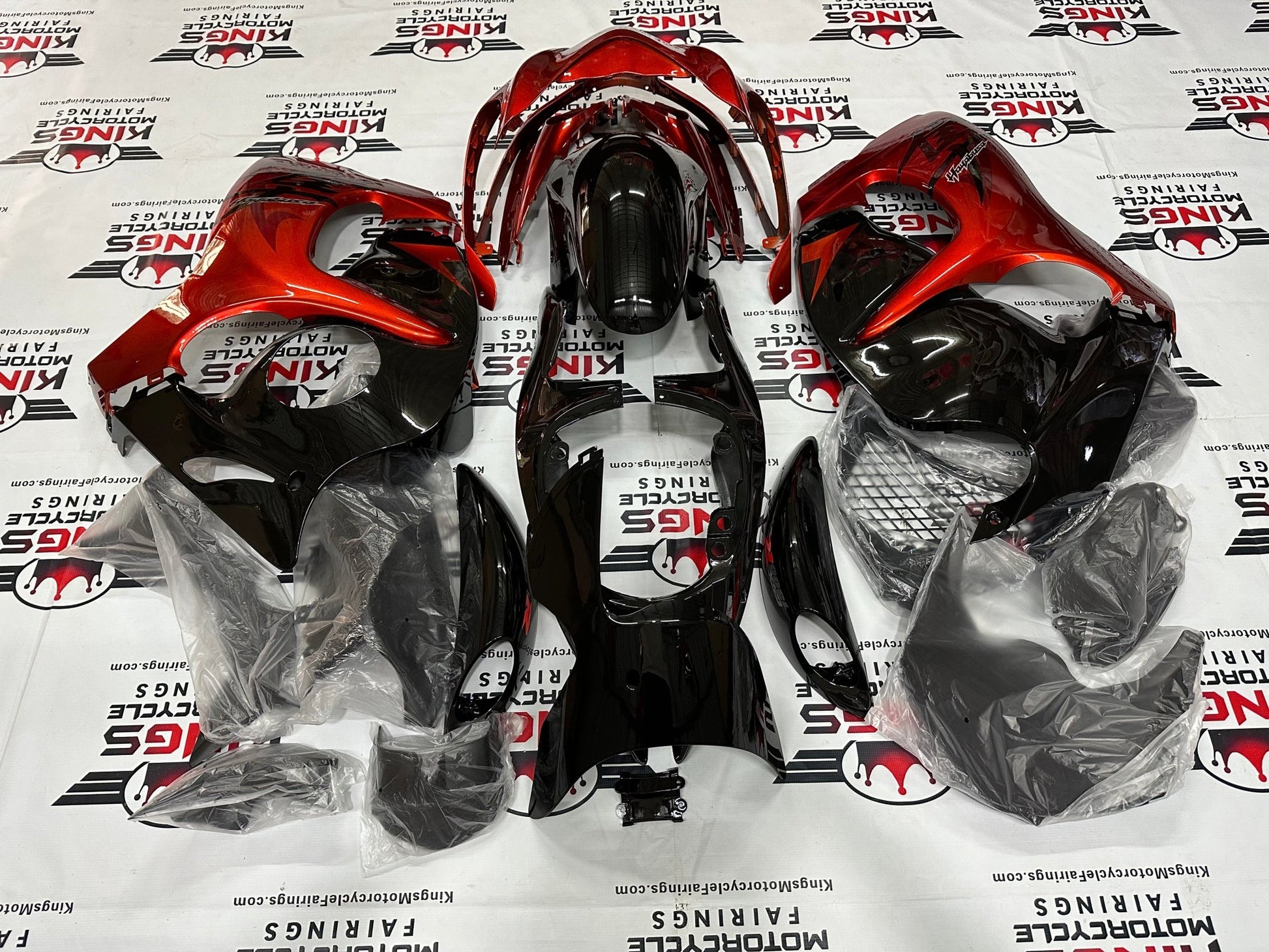 Suzuki Hayabusa Fairings (2008-2020) Burnt Orange, Black from KingsMotorcycleFairings.com