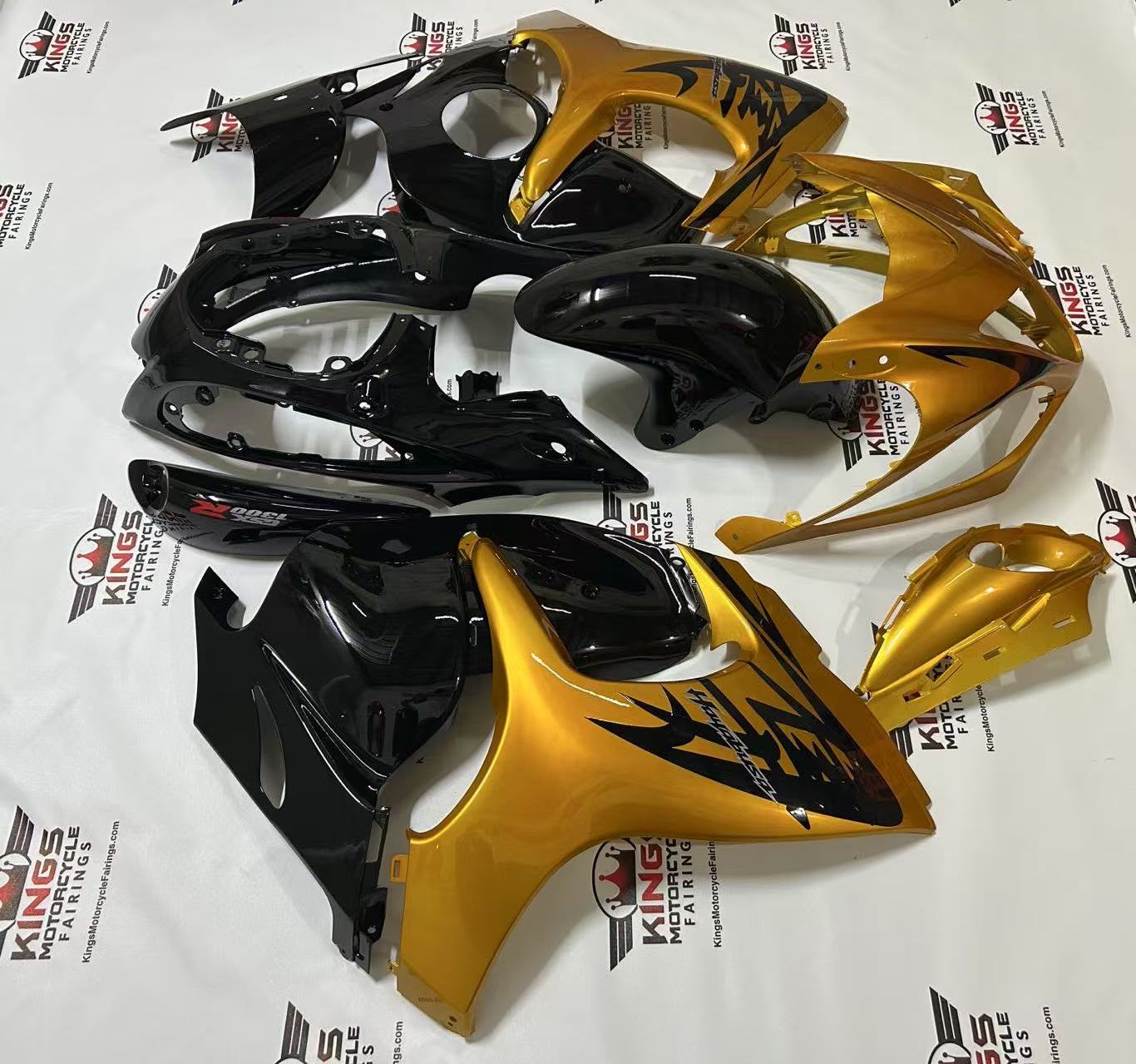 Suzuki Hayabusa Fairings (2008-2020) Gloss Gold, Black at KingsMotorcycleFairings.com