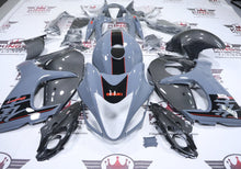 Suzuki Hayabusa Fairings (2008-2020) Gray, Faux Carbon Fiber, Black, Red Stripe at KingsMotorcycleFairings.com