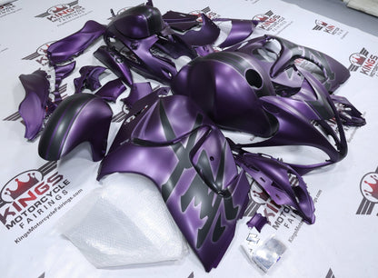 Suzuki Hayabusa Fairings (2008-2020) Matte Purple, Black, Glow at KingsMotorcycleFairings.com
