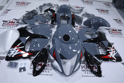 Suzuki Hayabusa Fairings (2008-2020) Nardo Gray, Black, White, Red at KingsMotorcycleFairings.com