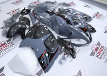 Suzuki Hayabusa Fairings (2008-2020) Nardo Gray, Faux Carbon Fiber, Black, Red from KingsMotorcycleFairings.com
