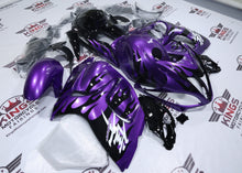 Suzuki Hayabusa Fairings (2008-2020) Purple, Black Flames, White at KingsMotorcycleFairings.com