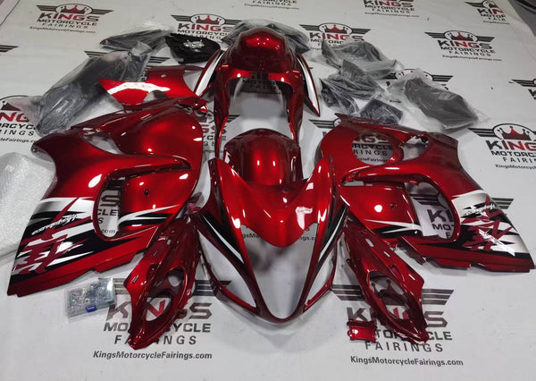 Suzuki Hayabusa Fairings (2008-2020) Red Wine, Silver, Black at KingsMotorcycleFairings.com