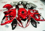 Suzuki Hayabusa Fairings (2008-2020) Red, Black Fire at KingsMotorcycleFairings.com