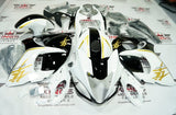 Suzuki Hayabusa Fairings (2008-2020) White, Black, Gold at KingsMotorcycleFairings.com