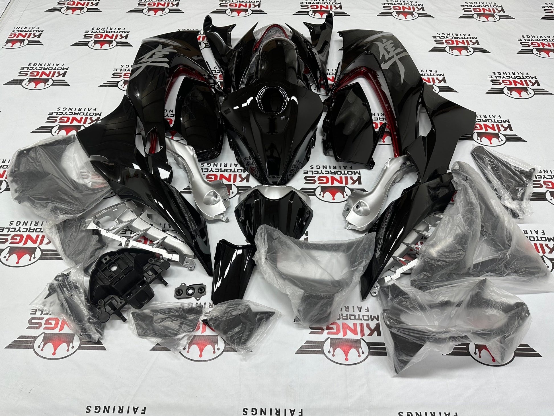 Suzuki Hayabusa Fairings (2021-2025) Black, Gray, Red from KingsMotorcycleFairings.com