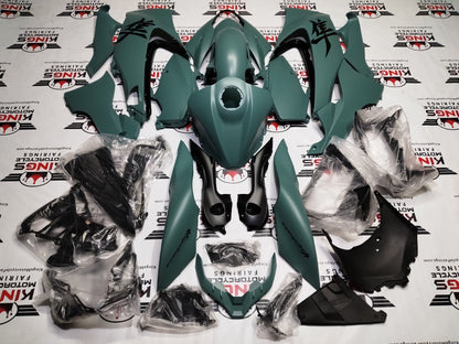Suzuki Hayabusa Fairings (2021-2025) Flat Green, Black from KingsMotorcycleFairings.com