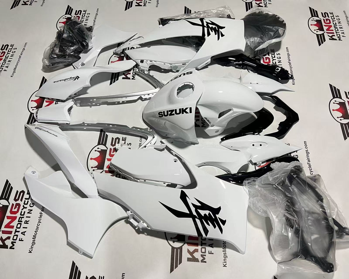 Suzuki Hayabusa Fairings (2021-2025) White, Black from KingsMotorcycleFairings.com
