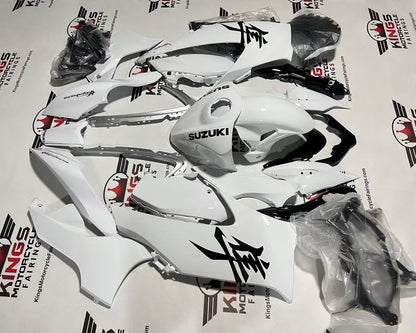 Suzuki Hayabusa Fairings (2021-2025) White, Black from KingsMotorcycleFairings.com