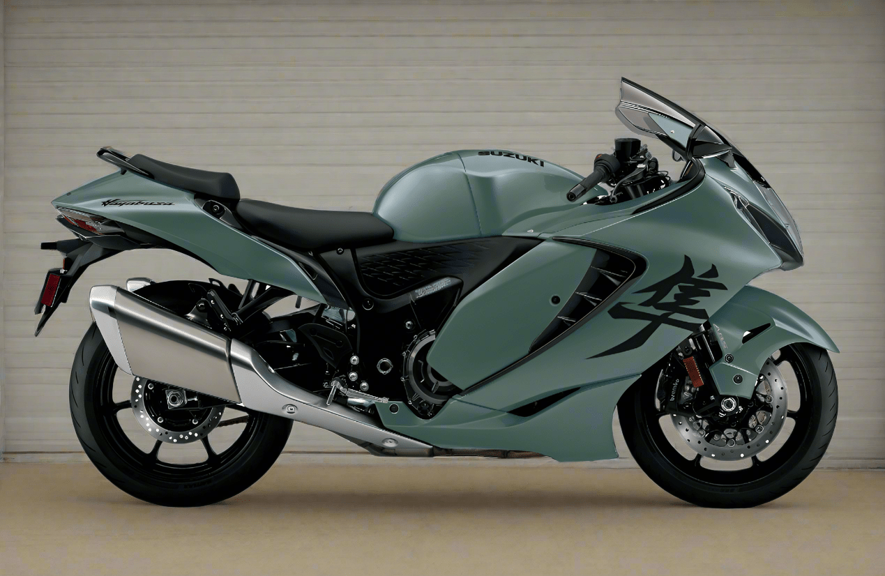 Suzuki Hayabusa Fairings (2021-2026) Matte Green, Matte Black at KingsMotorcycleFairings.com