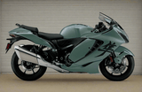 Suzuki Hayabusa Fairings (2021-2026) Matte Green, Matte Black at KingsMotorcycleFairings.com