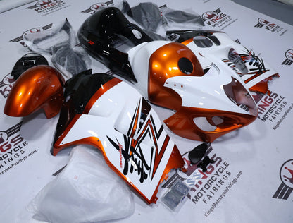 Suzuki Hayabusa Fairings (1999-2007) White, Orange, Black at KingsMotorcycleFairings.com
