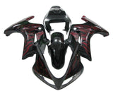 Suzuki SV650 Fairings (2003-2013) Black, Red Flames at KingsMotorcycleFairings.com