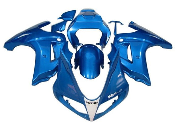Suzuki SV650 Fairings (2003-2013) Blue, White at KingsMotorcycleFairings.com