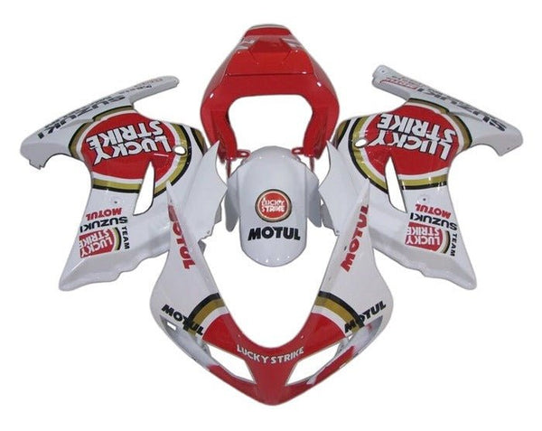 Suzuki SV650 Fairings (2003-2013) White, Red, Lucky Strike at KingsMotorcycleFairings.com
