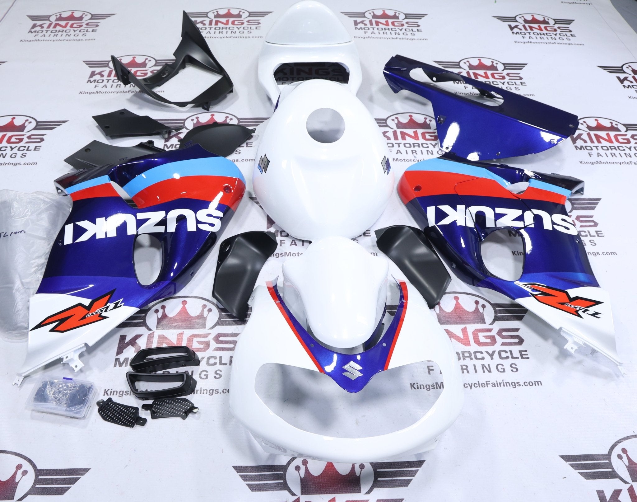Suzuki TL1000R Fairings (1998-2003) Pearl White, Triple Blue, Red at KingsMotorcycleFairings.com