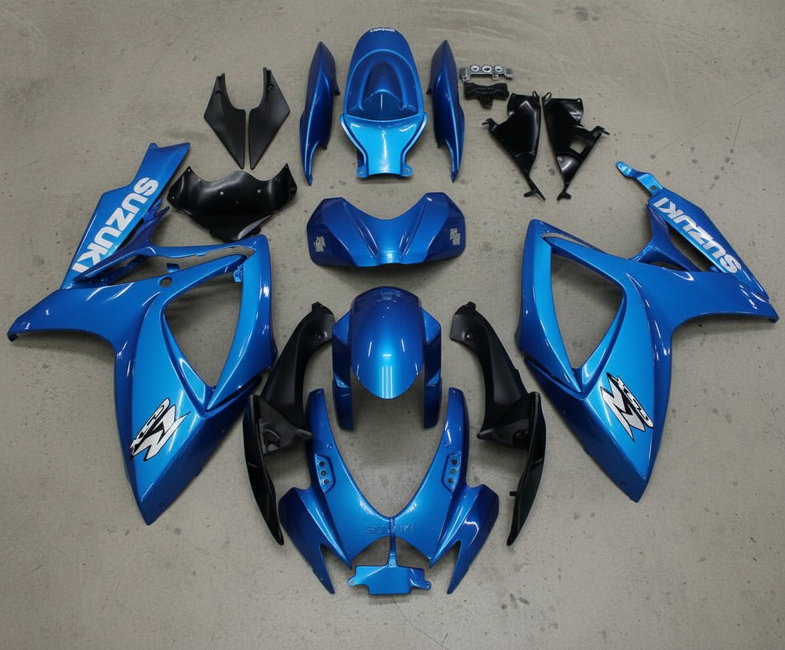 Suzuki GSX-R600 Fairing Kit (2006-2007) Blue Metallic, Gray at KingsMotorcycleFairings.com