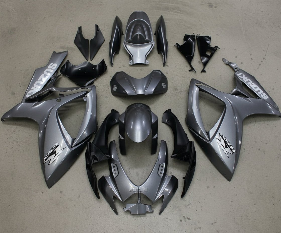 Suzuki GSX-R600 Fairing Kit (2006-2007) Gray Metallic, Silver at KingsMotorcycleFairings.com